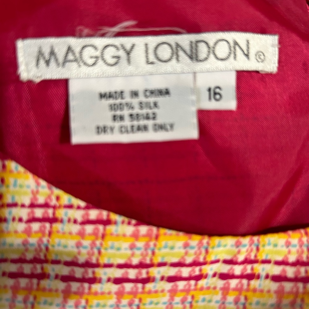 Maggy London silk shift dress, sz 16 - Picture 4 of 4